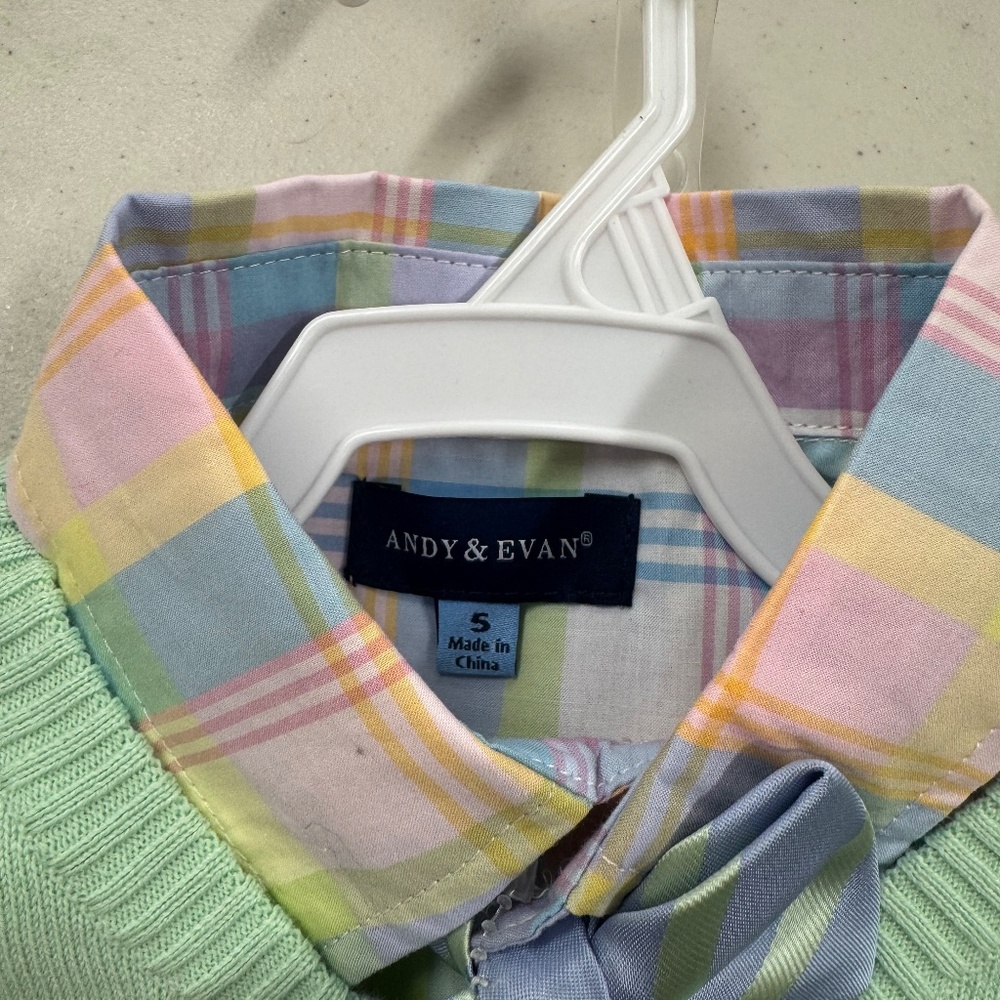 NWT Andy & Evan Plaid Poplin Sweater Vest Set - Picture 2 of 3